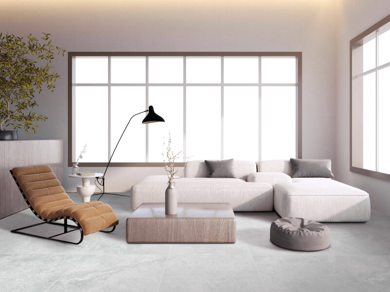 Sala con estilo moderno en tonos claros