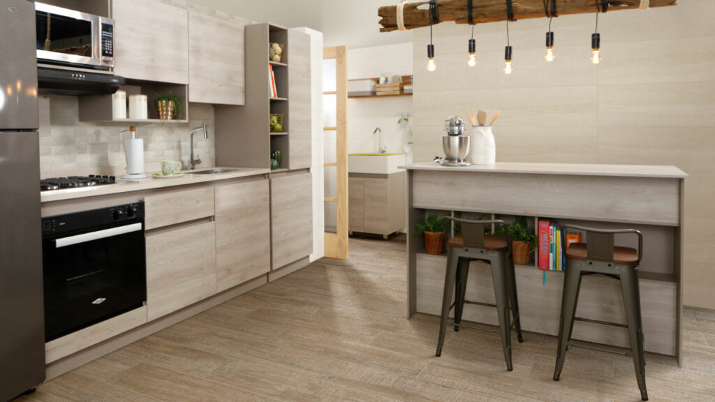 3. Simplicidad y madera en mobiliario