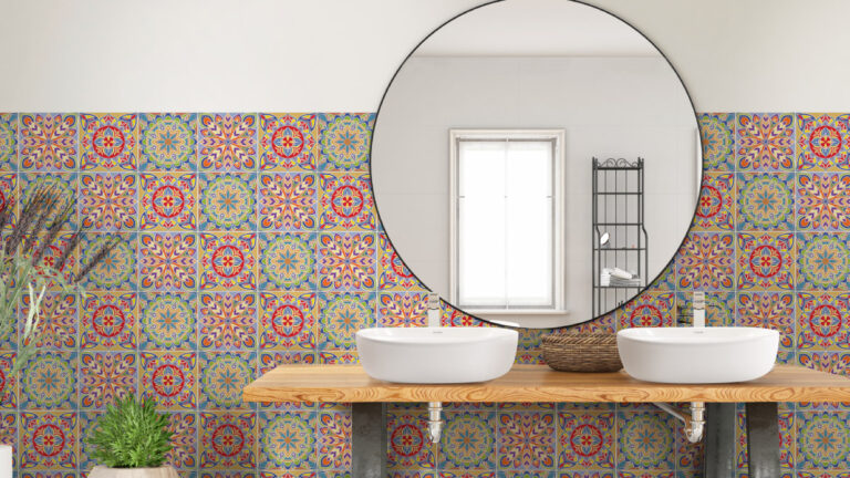 Ambiente baño Corona piso pared Mandala Camelia
