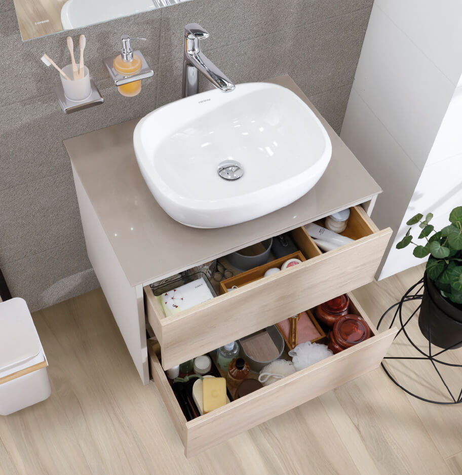 Mueble Corona Cascade con lavamanos Vessel