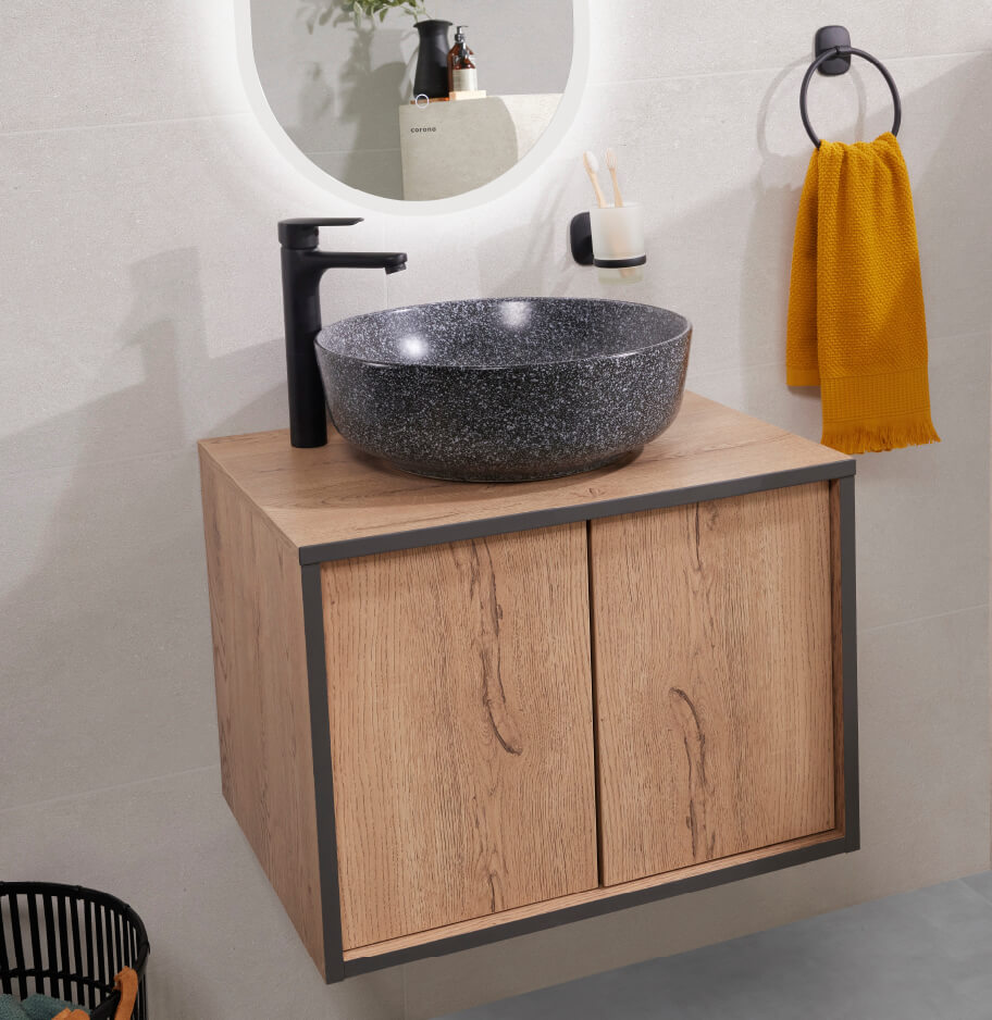 Baño Corona con mueble Lisboa elevado
