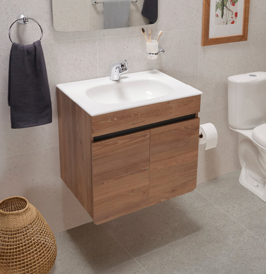 mueble Aluvia Miel elevado con Lavamanos 60×45 cm