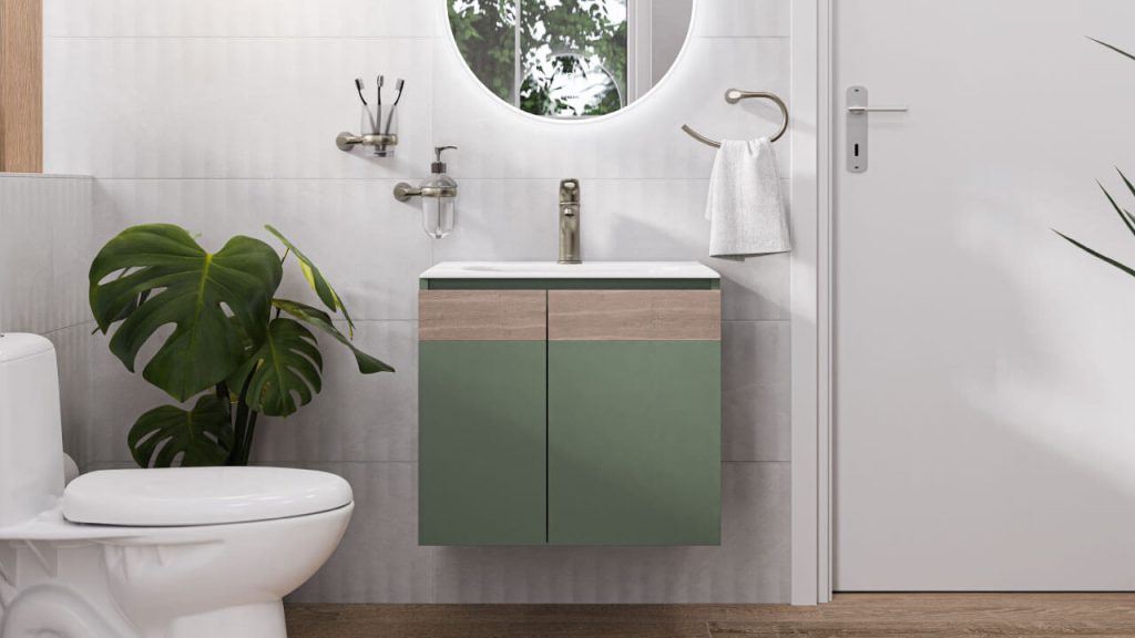 Baño Corona con mueble Aluvia Plus Agave con Lavamanos 60×45 cm