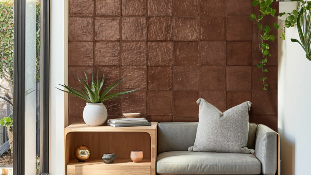 Ambiente Corona con pared estructurada Origen Terracota