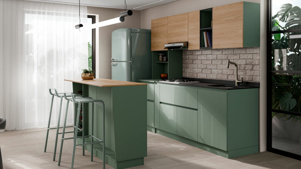 Ambiente Corona con cocina Savona Agave
