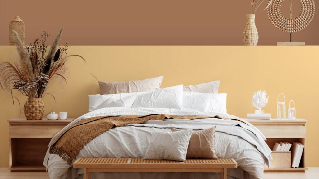 Colores tierra y beige para habitación