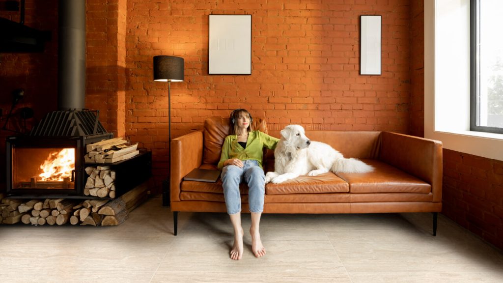 Sala moderna con color cobre