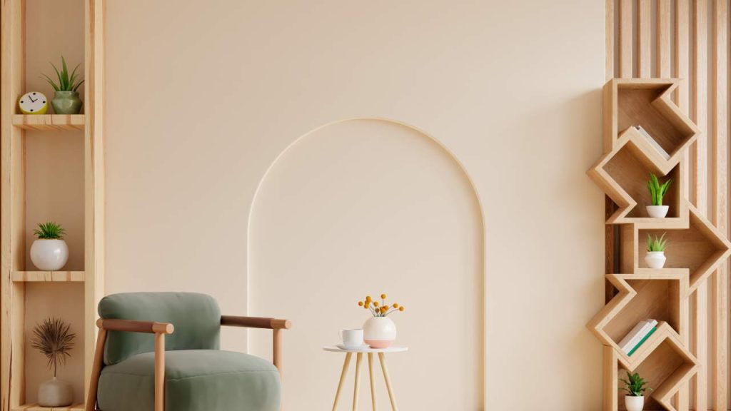 Estudio moderno con color beige