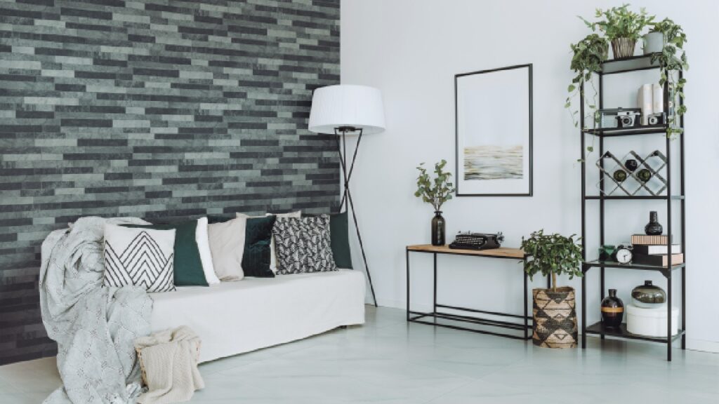 Sala con decoración de bricks Corona en diferente color