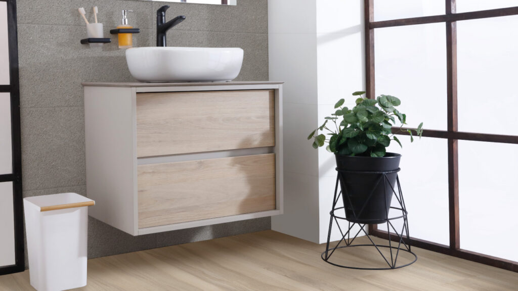 Ambiente Corona con mueble Cascade Plus y lavamanos Vessel