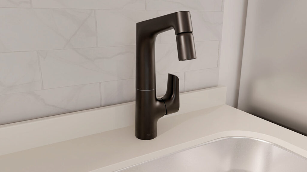 Ambiente Corona con grifería Cascade Mate Black Antimicrobiano