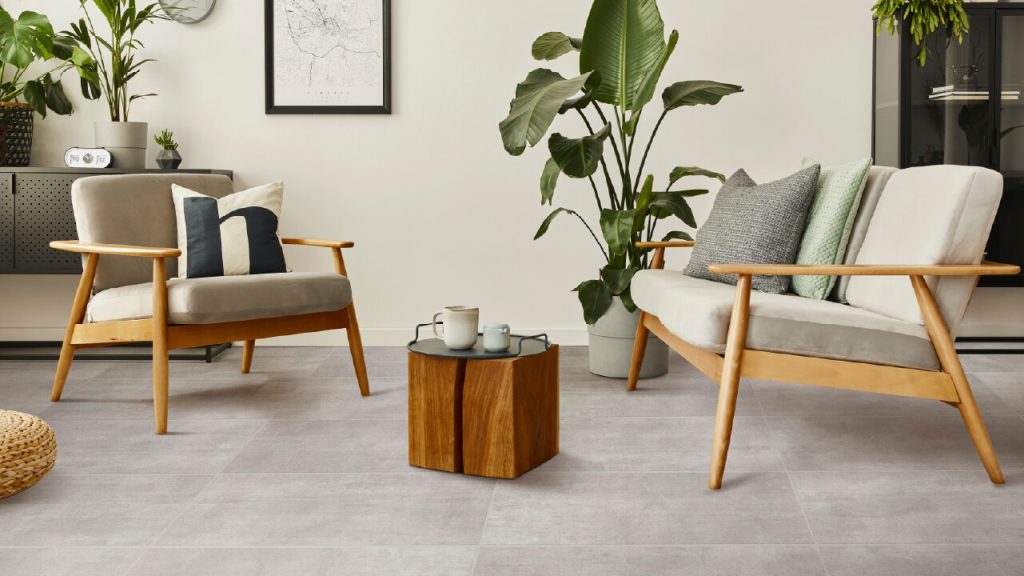 Ambiente sala Corona con piso Porcelanato® Soho.