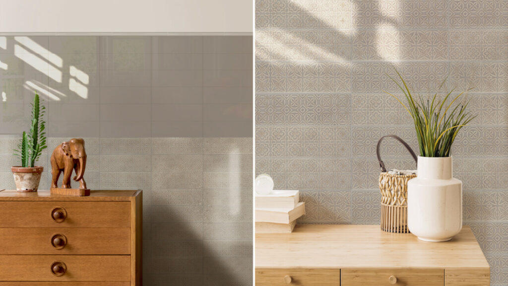 Ambientes Corona con brick Atelier Taupé y brick Atelier Deco Taupé 