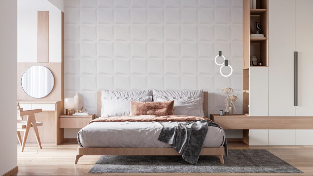 Ambiente Corona con Pared Orikata 3D Blanca.