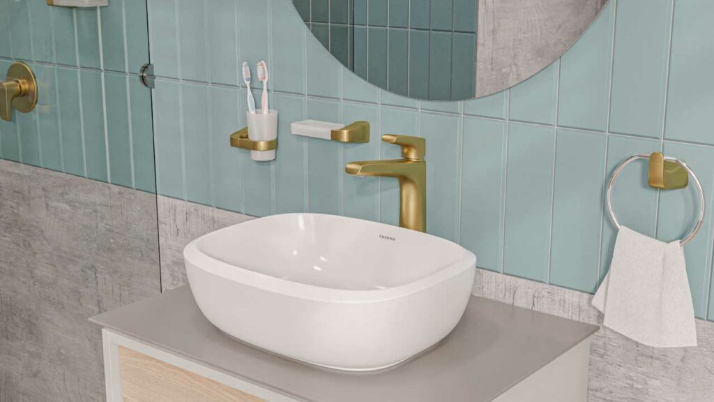 Ambiente Corona con grifería y accesorios Sahara