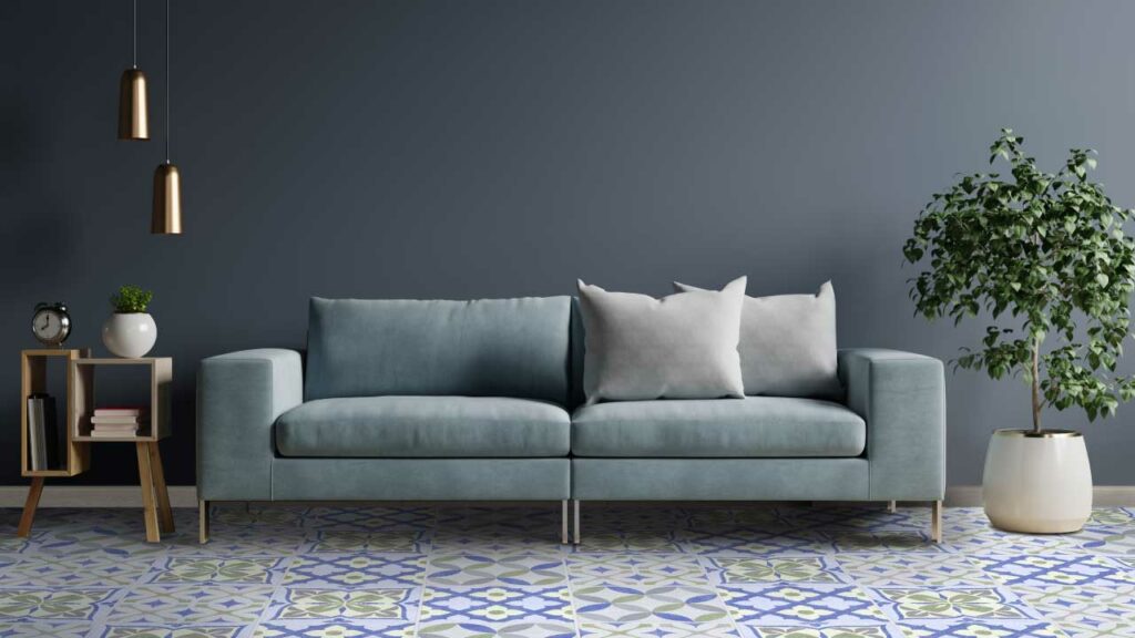 Ambiente Corona con pintura tono Prairie Night y piso pared Persa 