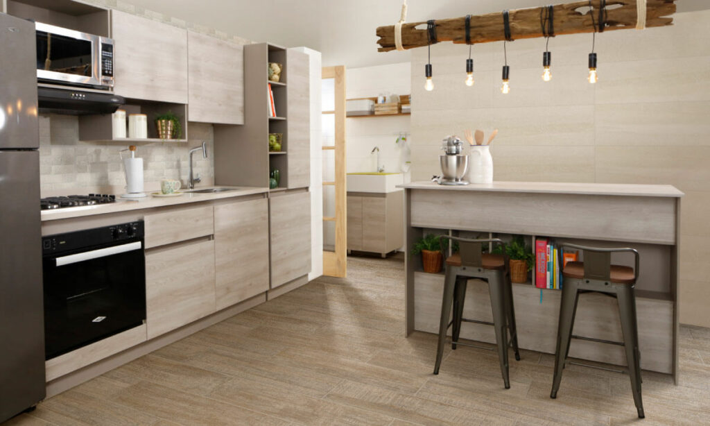 Ambiente Corona con cocina, alacena y barra Provenza.