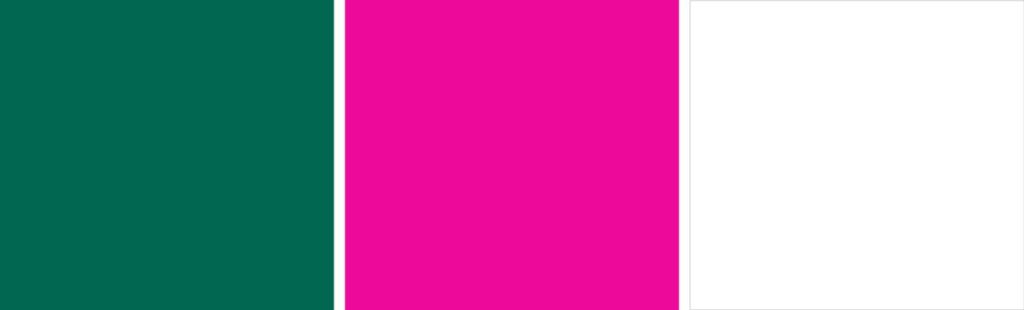 Verde esmeralda + fucsia + blanco 