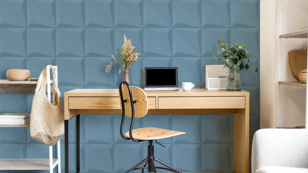 Ambiente Corona con Pared Orikata 3D Aguamarina