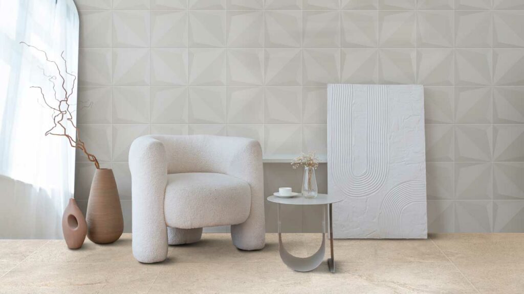 Ambiente Corona con Pared Orikata 3D Marfil Cara Única