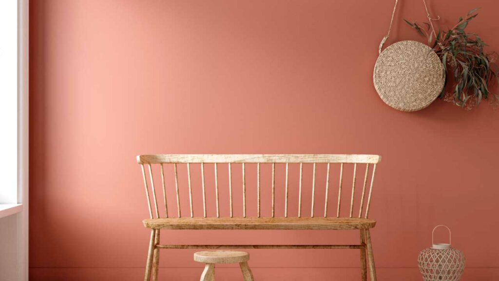 Ambiente sala con color coral
