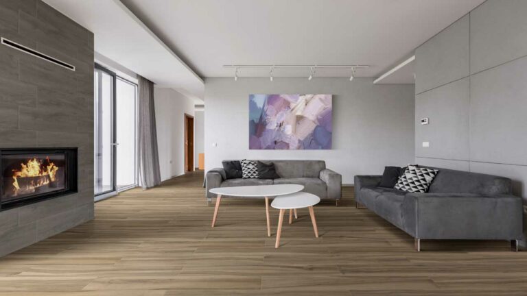 Ambiente Corona con piso PORCELANATO® - Belfort Caramelo