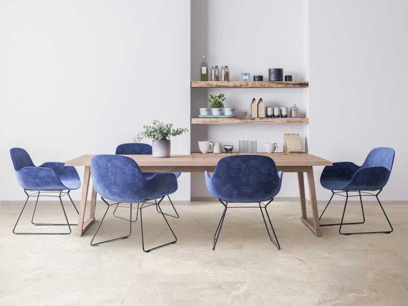 Comedor moderno en tonos claros