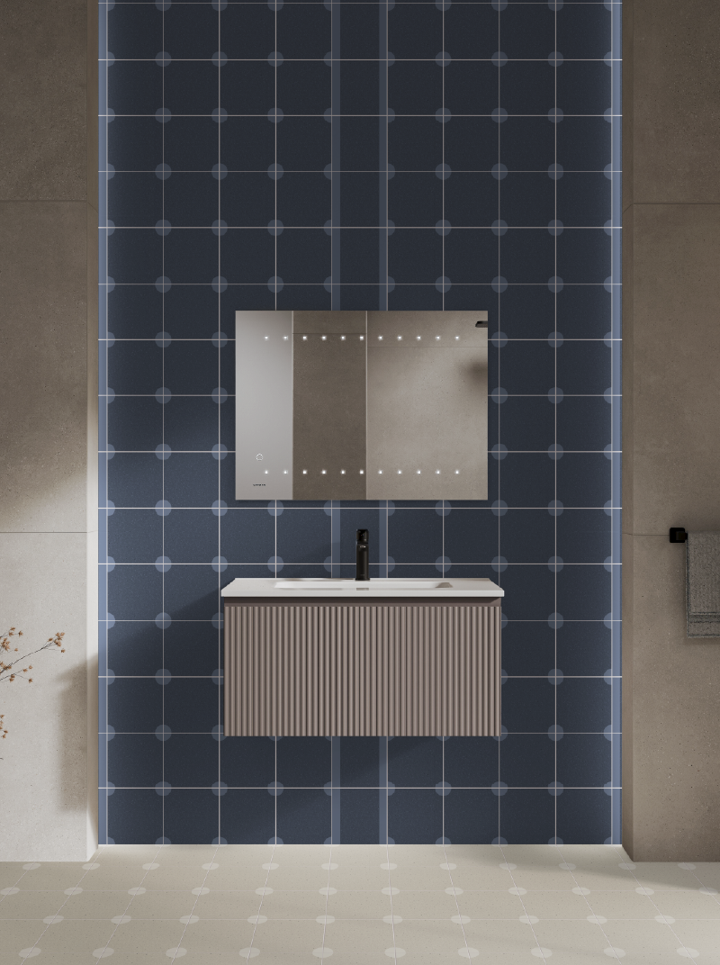 Piso pared toi line color indigo